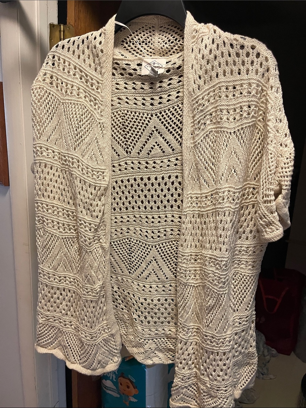 St. John's Bay Cream Open-Knit Cardigan
